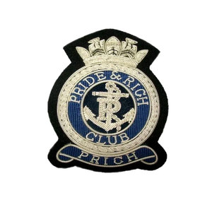 2026 Hot Sale Custom Requirement Logo 100% Bullion Wire Handmade Embroidered Patches Badges <b>Sew</b>-On Fabric - Product Image 4