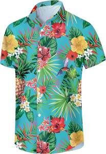 Camisa Hawaiana para Hombre, Verano, Casual, Playa, Abotonada, Manga Corta, Estampada, Tropical, Vacaciones - Product Image 2