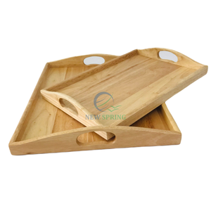 Plateau de service rectangulaire en bois écologique de qualité supérieure, articles de cuisine modernes et luxueux, fabriqués à la main au Vietnam - Product Image 1