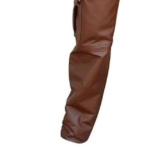 Venta al por mayor de pantalones de cuero baratos de calidad superior de los hombres cómodos pantalones de peso pesado pantalones de ropa de los hombres pantalones de cuero genuino - Product Image 6