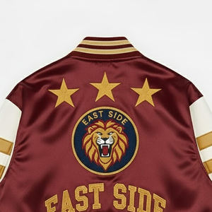 Chaqueta Varsity Personalizada con Bordado Chenille y Satén para Hombre, Novedad 2025, Chaqueta Deportiva Casual de Béisbol con Letras - Product Image 5