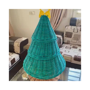 Portavelas de Navidad de ratán Vintage decoración de vacaciones rústica Natural para festividades caseras cálidas ecológicas - Product Image 1