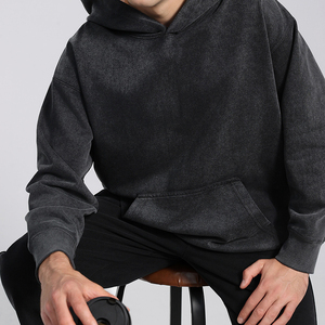 Streetwear personnalisé en gros sweat à capuche vierge en éponge française délavée vintage de 400gsm pour hommes - Product Image 5