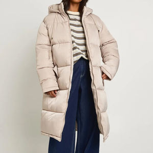 OEM High Quality Women Puffer Jacket Hood Warm Winter Plus Size Full Zipper Bubble Outdoor Custom Logo <b>Nylon</b> <b>Fabric</b> Down Jacket - Product Image 1