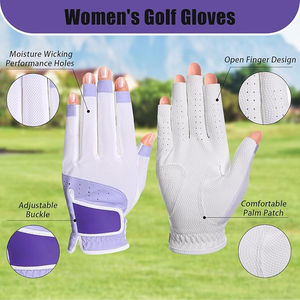 Guantes de Golf para Mujer, Cuero Cabretta Premium, Ajuste Delgado, Transpirables, Impresión de Logotipo Personalizado Disponible, Fabricante Mayorista - Product Image 3