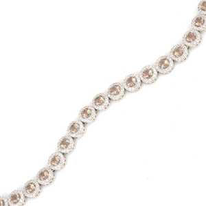 925 Sterling <b>Silver</b> Round Zultanite Stone Waterway Crystal Bezel Setting Colourful 0.8cm <b>Wedding</b> Bracelet - Product Image 3