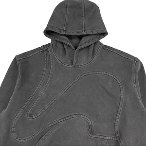 Sudadera con Capucha Corta de Diseño Vintage para Hombre, Estilo 2024, con Parches, Sin Cordones, Felpa Gruesa, Personalizable, Unisex - Product Image 4