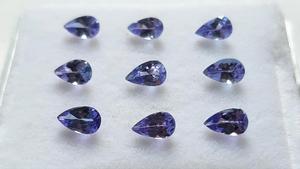 Tanzanite bleue naturelle en forme de poire à facettes 4x5mm pierre précieuse en vrac pour bijoux - Product Image 2