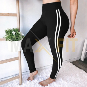MAXFIT ENTERPRISES-Mallas de Entrenamiento de Estilo Casual para Mujer, Leggings Deportivos Transpirables de Alta Elasticidad, Encuadernación Blanca con Logo EN LA Cintura - Product Image 6
