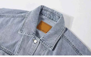 Vestes en jean 100% coton personnalisées 2024 pour hommes, style décontracté, couleur unie, avec poche, vêtements pour hommes de haute qualité, style printemps - Product Image 6
