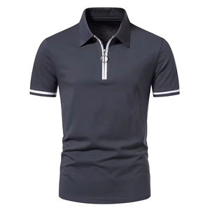 2025 vente en gros de haute qualité été nouveaux hommes fermeture éclair Polo à manches courtes Golf loisirs grande taille hommes T-shirt ZOHAN CRÉATIONS - Product Image 4