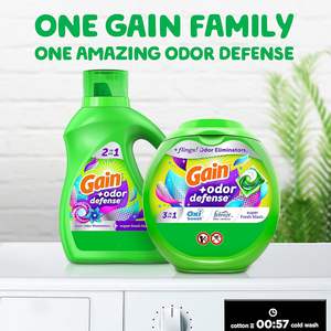 Lessives en dosettes Gain Flings avec protection anti-odeurs, 76 unités, parfum Super Fresh Blast, dosettes de lessive HE 3-en-1 avec Febreze - Product Image 6