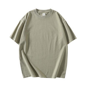 OEM logotipo personalizado bordado impreso diseño 280g peso pesado negro de manga corta Camiseta de los hombres camiseta suelta para los hombres - Product Image 6