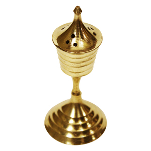 Porte-encens en laiton de conception admirable Tabletop Top Selling American Temple Church Supply Support de bâton de brûleur d'encens de luxe - Product Image 2