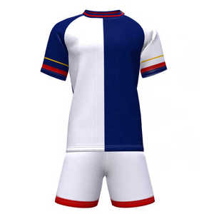 Uniformes de fútbol de poliéster 100% transpirables de secado rápido de alta calidad con números de logotipo personalizados y camisetas de fútbol de ajuste cómodo - Product Image 1