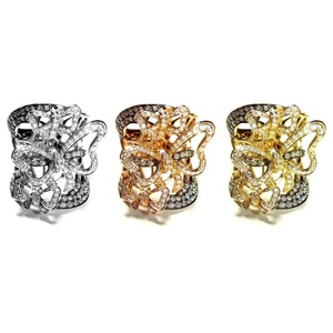 Bague de fiançailles classique en or rose 18 carats avec diamants naturels, motif nœud et ruban, collection fantaisie, pour femme, de Hong Kong - Product Image 4