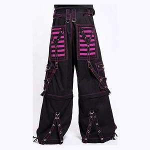 Men's Gothic Black Cotton Pink <b>Mesh</b> Baggy Goth Jeans Punk Skirt <b>Pant</b> Trouser Convertible 2026 - Product Image 2