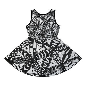 Orisun IV ragazze senza maniche prendisole (AOP) Casual festa dolce stile per 6-10 anni modello solido ODM vestito per bambini - Product Image 6