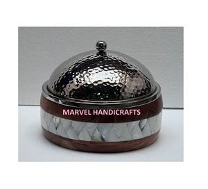 Cazuela de acero inoxidable con incrustaciones de perlas para madre de Ramadán, calentador de alimentos de madera, cazuela, regalo - Product Image 1