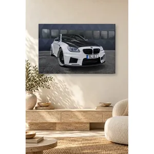 Fida White Widebody BMW M6 with Black Hood <b>Canvas</b> Print - Product Image 5