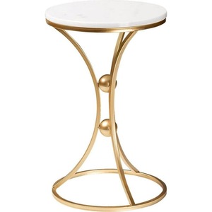 Mesa auxiliar de hierro forjado con parte superior redonda y estampado floral, ideal para decoración de temática retro o ajustes de inspiración Victoriana - Product Image 2