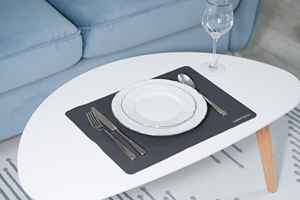 Custom Logo Leather Placemat for Restaurant Dining Table <b>Waterproof</b> Non Slip Heat Resistant Smell Proof Heavy Duty Comfortable - Product Image 5