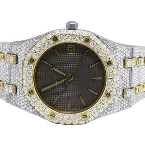 Montre en moissanite tendance glacée pour hommes, cadran en acier inoxydable personnalisé, quartz - Product Image 3