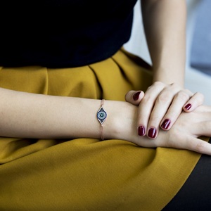 Ojo turco diseño encanto mezcla pulsera de piedra 925 turco hecho a mano de la plata esterlina 925 al por mayor de pulsera de mujer - Product Image 2