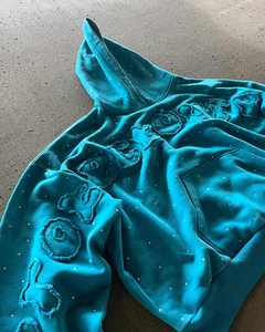 Fabricant OEM Nouveauté Sweat-shirts en coton français de qualité supérieure avec broderie et strass effet vieilli 500 GSM pour hommes - Product Image 6