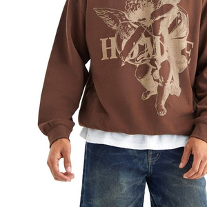 OEM personalizado impreso sudaderas para hombre 100% algodón de gran tamaño con capucha camisas de manga larga de diseño de punto - Product Image 4