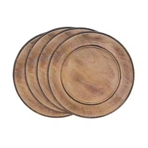 Eco-Friendly Round Wood Plate for Serving & Dining for Weddings & Kitchen Use Wooden <b>Tabletop</b> by glowin fashion - Product Image 4