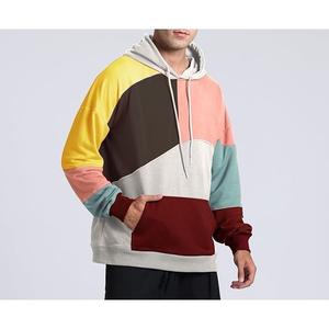 Nueva llegada de 100% algodón manga larga hombro pendiente cuello redondo impreso cómodo de talla grande Sudadera con capucha para hombre - Product Image 6