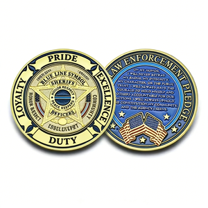 Moneda Conmemorativa de Aleación de Zinc Premium con Esmalte, Línea Azul, Exclusiva, de Honor, Coleccionable, Suministro de Fábrica, Producción Rápida - Product Image 1
