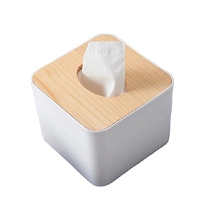 <b>Wooden</b> Square Shape <b>Small</b> <b>Wooden</b> Cover Plastic Tissue <b>Box</b> Holder Paper Napkin Holder Case Tissue Holder Dispenser Organiz - Product Image 1