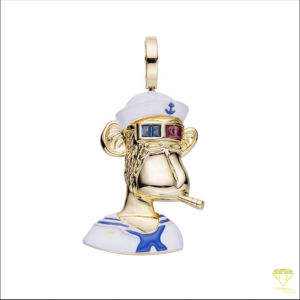 Hiphop joyería Cubic Zircon diamante dibujos animados Crypto 925 Plata Metaverse Ape diseño colgante - Product Image 3