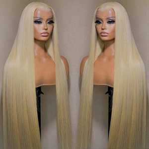 Venta al por Mayor de Pelucas Frontales de Encaje Rubio 613, Peluca de Cabello Humano Virgen Peruano Crudo Barata con Cierre Frontal de Encaje para Mujeres Negras - Product Image 4