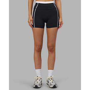 Pantalones Cortos de Ciclismo Liberate Contrast de Cintura Alta con 4 Bolsillos - Negro/Blanco - Product Image 2