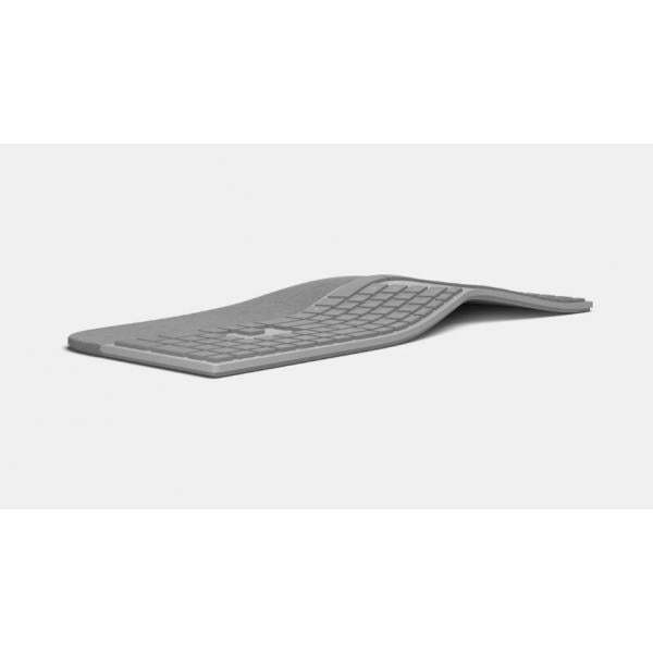 For Surface New Ergonomic Wireless BT Keyboard AZERTY Plastic Membrane Grigio 102 Keys Full Size Wrist Support for Tablet