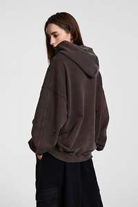 Sudadera con capucha de lavado ácido de gran tamaño para hombres, ropa de calle Vintage personalizada, sudaderas con capucha, suministro de ropa a granel de fábrica - Product Image 4