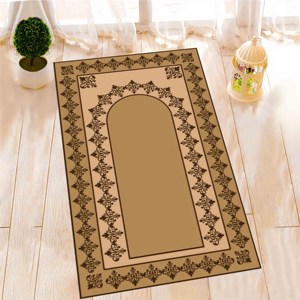 Brown Prayer <b>Rug</b>, Beige Prayer <b>Rug</b>, Spiritual <b>Rug</b>, Islamic <b>Rug</b>, Elegant Design <b>Rug</b>,Nonwoven <b>Thin</b> <b>Rug</b> - Product Image 4
