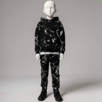 Setelan Olahraga Anak Musim Dingin Ukuran Besar, Ringan, Bernapas, Dua Potong, Hoodie dan Celana Jogger, Motif Cetak Penuh, Pakaian Kasual untuk Anak Laki-laki dan Perempuan