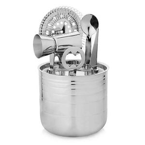 Ensemble d'outils de bar en acier inoxydable professionnel conçu pour les barman amateurs, les cocktails, les fêtes et une configuration élégante de bar de cuisine - Product Image 4