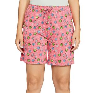 Pantalones cortos de Yoga de verano transpirables para mujer, cintura elástica, ajuste holgado, tela suave con decoración de logotipo personalizado para ejercicio, uso diario - Product Image 1