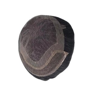 วิกผมผู้ชายแบบผูกเชือกด้านหน้า ทำจากผมแท้ชนิดอินเดียเรมี่ ยี่ห้อ Taz Hair จากบังกลาเทศ แบบลอนลึก  แบบเส้นเดียว  ผสมผมสีเทา 50% - Product Image 1