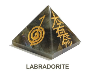 Vente en gros de pierres naturelles d'agate Labradorite de meilleure qualité pour la guérison Pyramide gravée Reiki Pyramides en cristal à haute énergie polie - Product Image 5