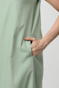 Direct usine Robe en lin sans manches confortable et décontractée pour femmes OEM ODM mousseline de soie brodée style chemise Fabrication en gros - Product Image 5