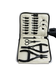 MATT BLACK Stainless Steel Hair Extension Tools Kit Pliers Micro <b>Rings</b> Loop Needles <b>Clips</b> Strong Hold - Product Image 4
