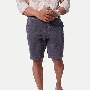 Logo personnalisé Short délavé à l'acide de haute qualité 100% coton Streetwear mode décontractée avec fermeture à la taille élastique motif solide - Product Image 2