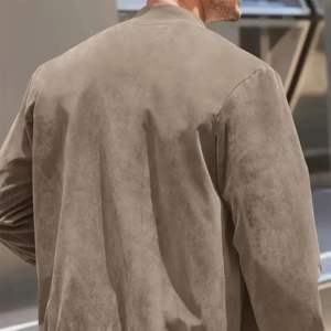 2024 O-Neck Nylon Bomber <b>Jacket</b> for Men High Quality Canvas <b>Smart</b> Casual Top Zipper Closure Private Label Winter Wear for Spring - Product Image 5