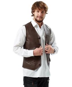 Gilet en cuir noir de haute qualité pour hommes, vêtements d'extérieur d'hiver respirants avec gilets dernier cri - Product Image 4